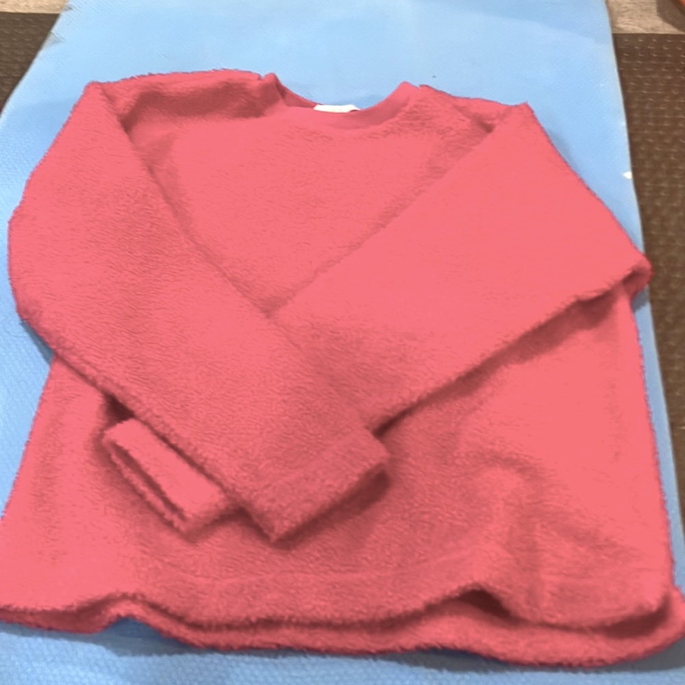 Loft dark pink fuzzy crew neck